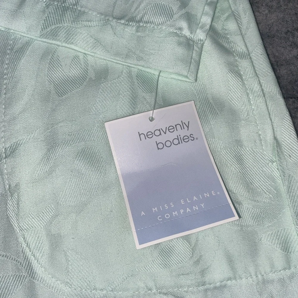 Miss Elaine Heavenly Bodies Nightgown‎ Women's S Mint Green Floral CottageCore